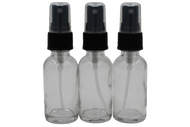Glass Spray Bottles, Clear with Black Sprayers