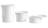 Plastic White Polypro Tubs with Lids